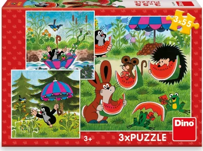 Obrázek k produktu Puzzle Krtek a paraplíčko 3x55 dílků