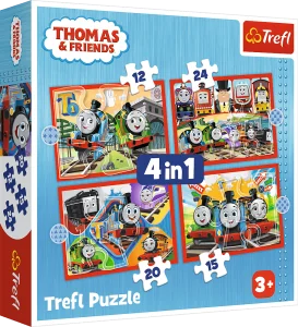Obrázek k produktu Puzzle Mašinka Tomáš 4v1 (12,15,20,24 dílků)