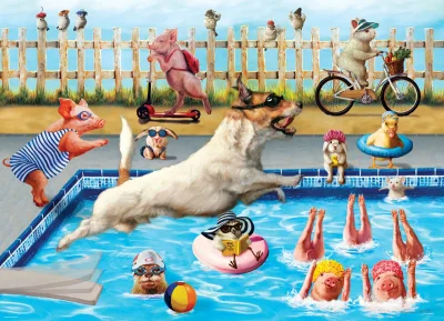 Obrázek k produktu Puzzle Bláznivý den u bazénu XL 500 dílků