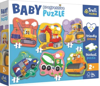 Obrázek k produktu Baby puzzle Na staveništi 6v1 (2-6 dílků)