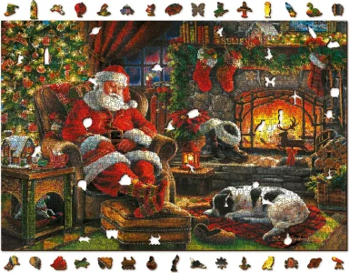 Obrázek k produktu Dřevěné puzzle Vánoční zdřímnutí 2v1, 2000 dílků EKO