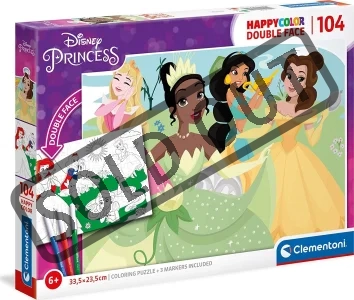 Obrázek k produktu Oboustranné puzzle Disney princezny 104 dílků