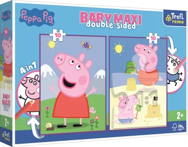 Obrázek k produktu Oboustranné puzzle Prasátko Peppa: Dobrý den BABY MAXI 2x10 dílků