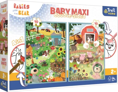 Obrázek k produktu Oboustranné puzzle Treflíci na statku BABY MAXI 2x10 dílků
