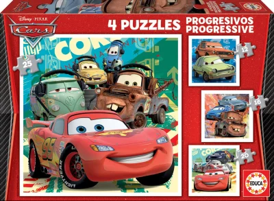 Obrázek k produktu Puzzle Auta 2, 4v1 (12,16,20,25 dílků)
