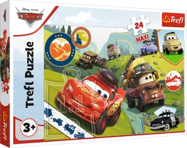 Obrázek k produktu Puzzle Auta 3: Šťastná auta MAXI 24 dílků