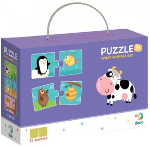 Obrázek k produktu Puzzle Co jedí zvířátka? 12x2 dílky