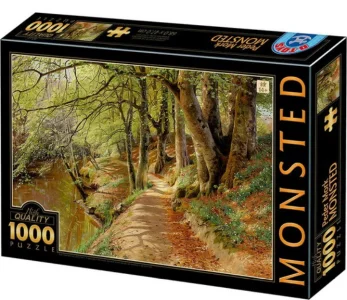 Obrázek k produktu Puzzle Jarní den v lese s čerstvými listnatými buky a kobercem sasanek 1000 dílků