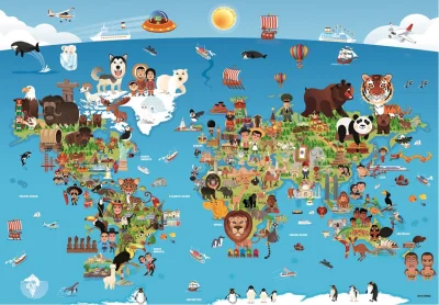 Obrázek k produktu Puzzle Kreslená mapa světa 260 dílků