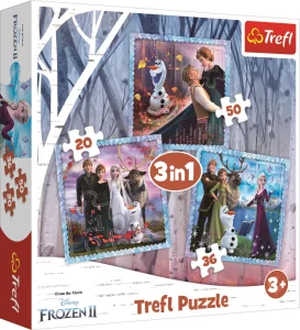Obrázek k produktu Puzzle Ledové království 2: Kouzelný příběh 3v1 (20,36,50 dílků)