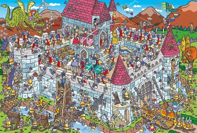 Obrázek k produktu Puzzle Pohled do rytířského hradu 200 dílků