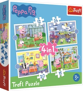 Obrázek k produktu Puzzle Prasátko Peppa: Vzpomínky na prázdniny 4v1 (12,15,20,24 dílků)