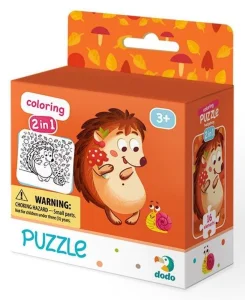 Obrázek k produktu Puzzle s omalovánkou Ježek 16 dílků