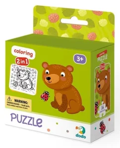 Obrázek k produktu Puzzle s omalovánkou Medvěd 16 dílků