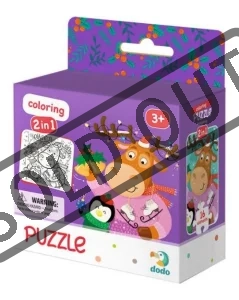 Obrázek k produktu Puzzle s omalovánkou Roztomilý sob a tučňák 16 dílků