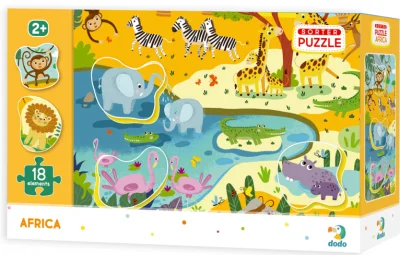 Obrázek k produktu Puzzle s vkládačkou Safari 18 dílků