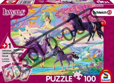 Obrázek k produktu Puzzle Schleich: Elfí víla s rodinou jednorožců 100 dílků + figurka Schleich