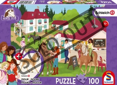 Obrázek k produktu Puzzle Schleich Na jezdecké farmě 100 dílků + figurka Schleich