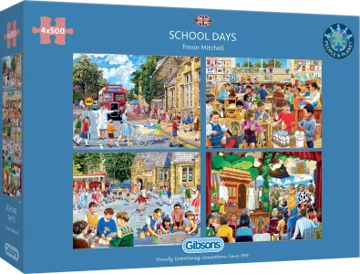 Obrázek k produktu Puzzle Školní den 4x500 dílků