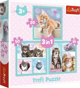 Obrázek k produktu Puzzle Sladká koťátka 3v1 (20,36,50 dílků)