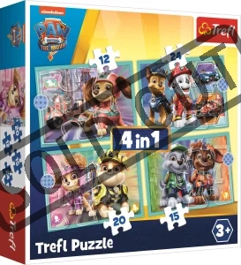 Obrázek k produktu Puzzle Tlapková patrola ve filmu 4v1 (12,15,20,24 dílků)