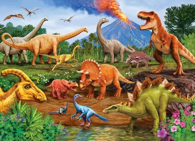 Obrázek k produktu Rodinné puzzle Dinosauři 350 dílků