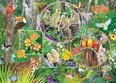Obrázek k produktu Rodinné puzzle Kouzlo pralesa 350 dílků