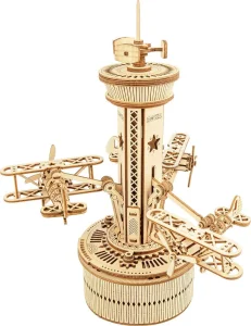 Obrázek k produktu Rokr 3D dřevěné puzzle Řídící věž letového provozu (hrací skříňka) 255 dílků