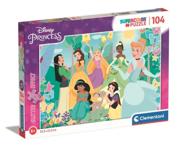 Obrázek k produktu Třpytivé puzzle Disney princezny v zahradě 104 dílků
