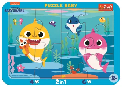 Obrázek k produktu Baby puzzle Baby Shark: Šťastní žraloci 2v1, 10 dílků