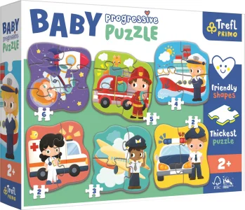 Obrázek k produktu Baby puzzle Povolání a vozidla 6v1 (2-6 dílků)