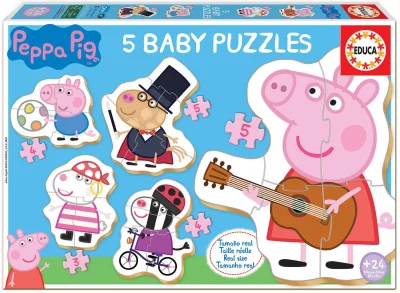 Obrázek k produktu Baby puzzle Prasátko Peppa 2, 5v1 (3-5 dílků)