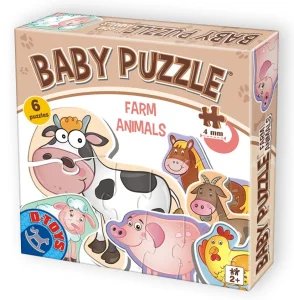Obrázek k produktu Baby puzzle Zvířátka z farmy 6v1 (2-4 dílky)