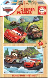 Obrázek k produktu Dřevěné puzzle Auta 2x25 dílků