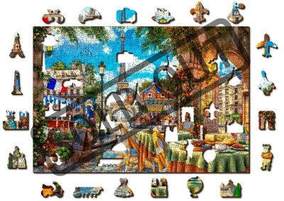 Obrázek k produktu Dřevěné puzzle Den v Paříži 2v1, 505 dílků EKO