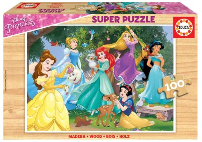 Obrázek k produktu Dřevěné puzzle Disney Princezny 100 dílků