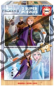 Obrázek k produktu Dřevěné puzzle Ledové království 2, 2x50 dílků
