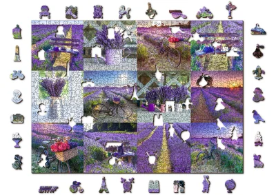 Obrázek k produktu Dřevěné puzzle Levandulová Francie 2v1, 1010 dílků EKO