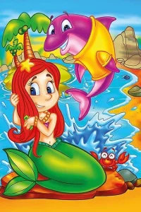 Obrázek k produktu Dřevěné puzzle Mořská panna a její přátelé 16 dílků