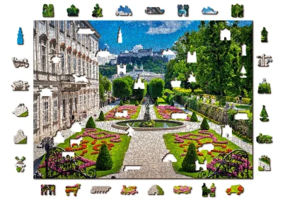 Obrázek k produktu Dřevěné puzzle Palác Mirabell a Salzburský hrad 2v1, 1010 dílků EKO