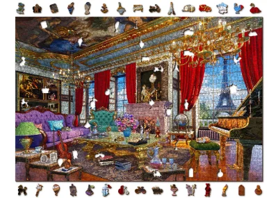 Obrázek k produktu Dřevěné puzzle Palác v Paříži 2v1, 2000 dílků EKO