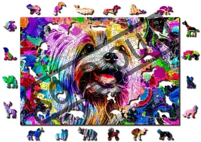 Obrázek k produktu Dřevěné puzzle Pop Art Jorkšírský teriér 2v1, 505 dílků EKO