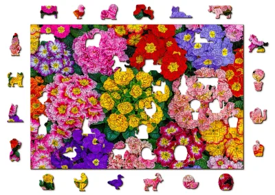 Obrázek k produktu Dřevěné puzzle Rozkvetlé květiny 2v1, 505 dílků EKO