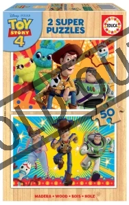 Obrázek k produktu Dřevěné puzzle Toy Story 4: Příběh hraček 2x50 dílků