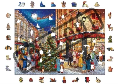 Obrázek k produktu Dřevěné puzzle Vánoční ulice 2v1, 1010 dílků EKO