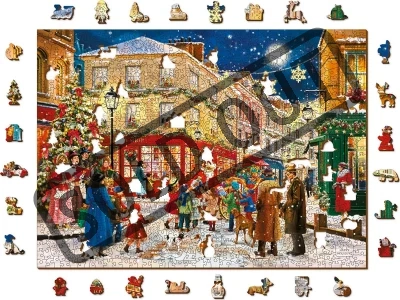 Obrázek k produktu Dřevěné puzzle Vánoční večer 2v1, 1010 dílků EKO