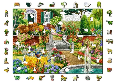 Obrázek k produktu Dřevěné puzzle Zahrada o páté 2v1, 1010 dílků EKO