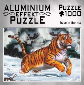 Obrázek k produktu Metalické puzzle Tygr ve sněhu 1000 dílků