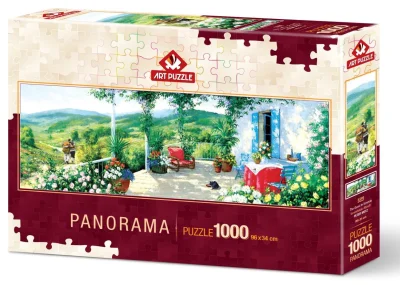 Obrázek k produktu Panoramatické puzzle Host na verandě 1000 dílků