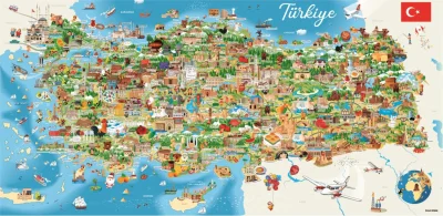 Obrázek k produktu Panoramatické puzzle Mapa Turecka 1500 dílků
